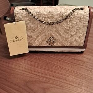 Patricia Nash Giada Natural Zig Zag Crossbody Bag
